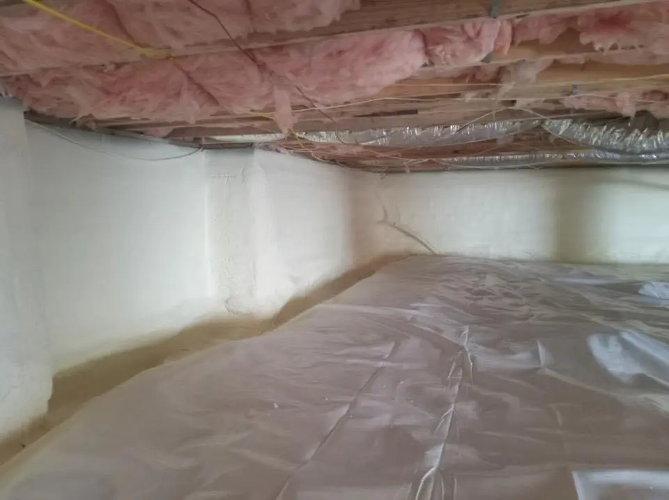 Crawl space encapsulation with closed-cell spray foam for Roof Leak Repair in Shillington